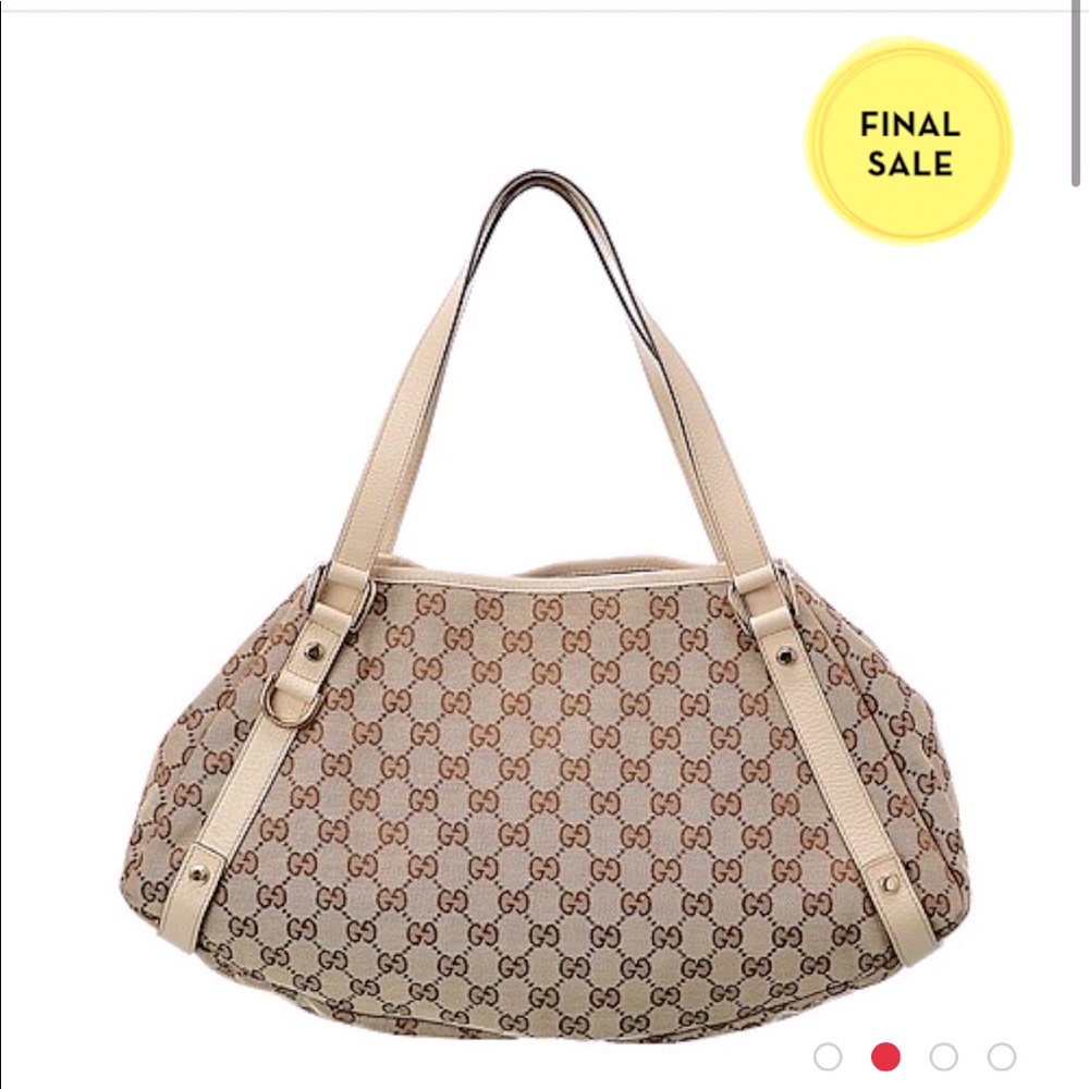 Gucci Beige GG Canvas Abbey Tote